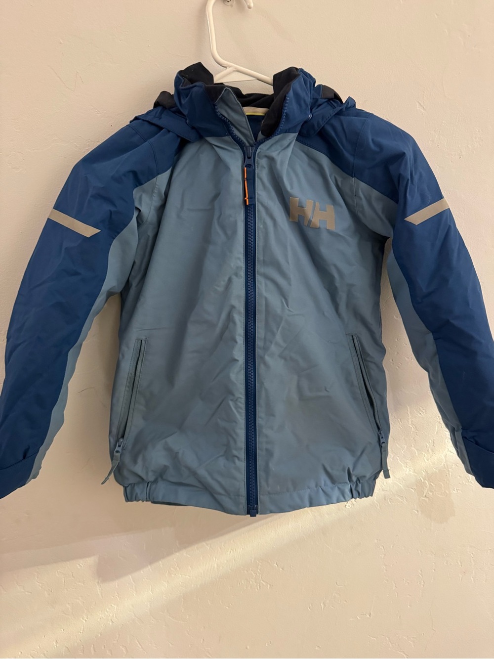 Helly Hansen Two-Tone Blue Kids Waterproof Hooded Rain Jacket